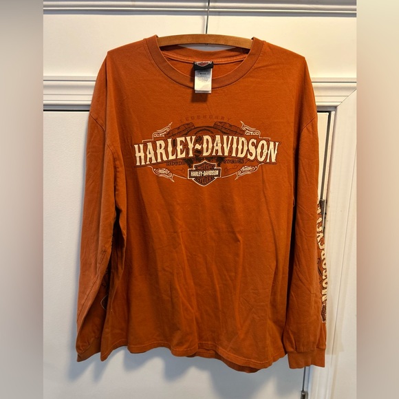 Harley-Davidson Other - Vintage Harley Davidson New Orleans Louisiana Long Sleeve Shirt Size XL Orange